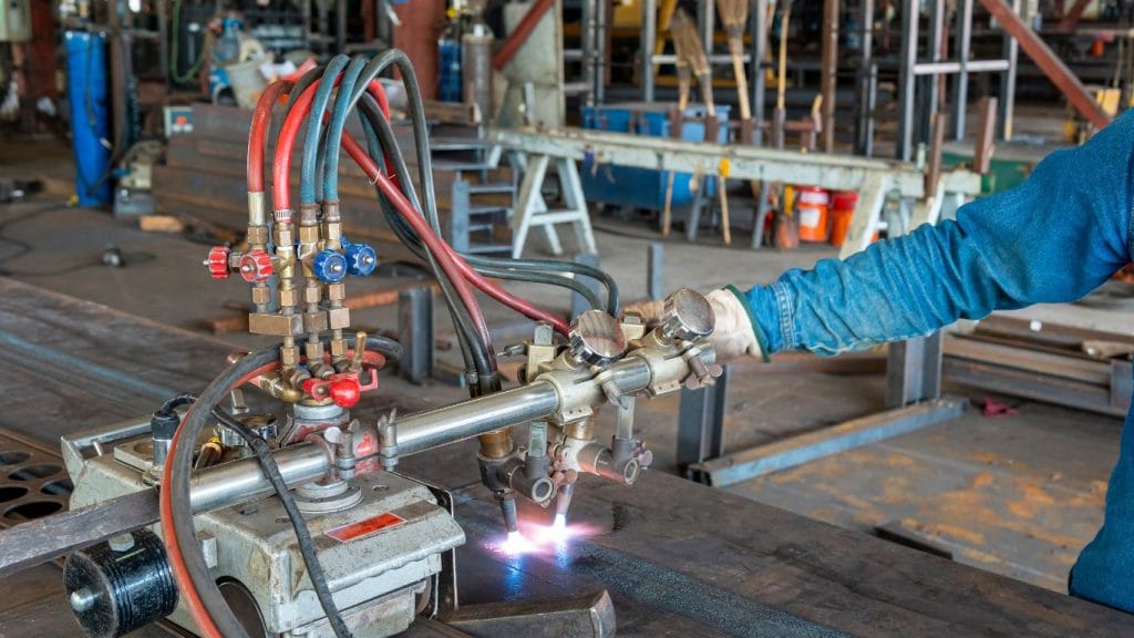 What is the most common gas used in welding?