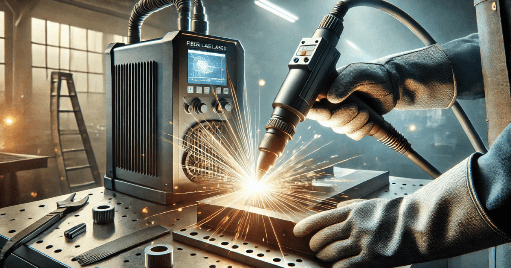 How does a handheld laser welding machine operate?